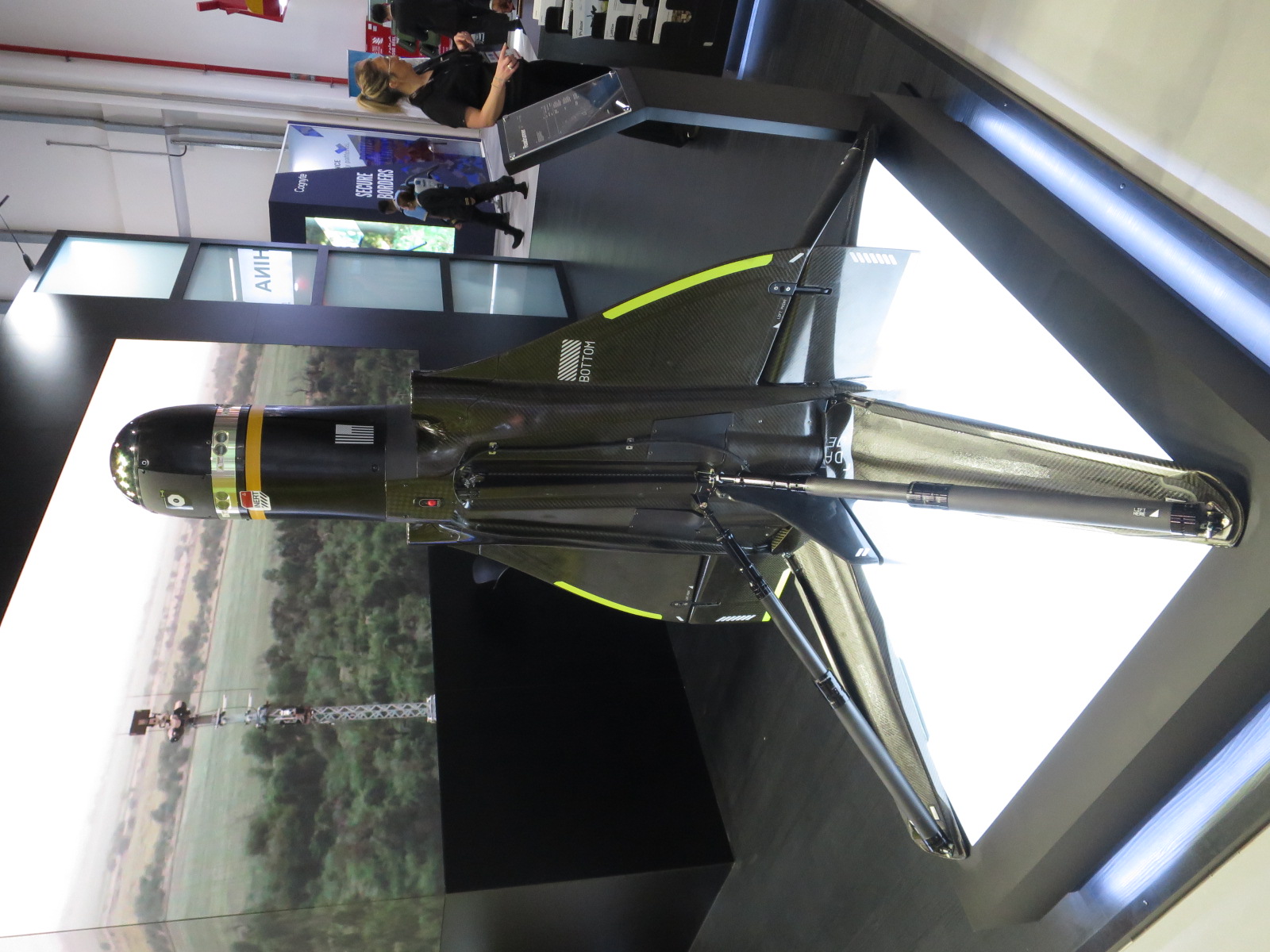Anduril Roadrunner reusable interceptor, displayed at IDEX 2025.