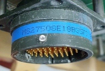 Plug connector, marked MS27508E18B35P G0022A07