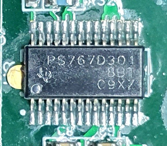 Voltage regulator, marked PS767D301 8BT C9XZ