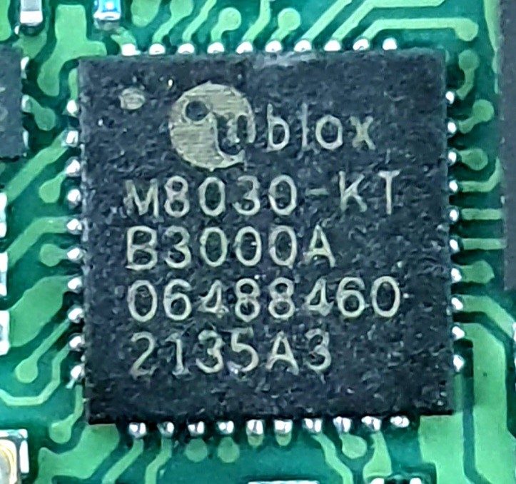 GPS tracker chip, marked М8030-КТ