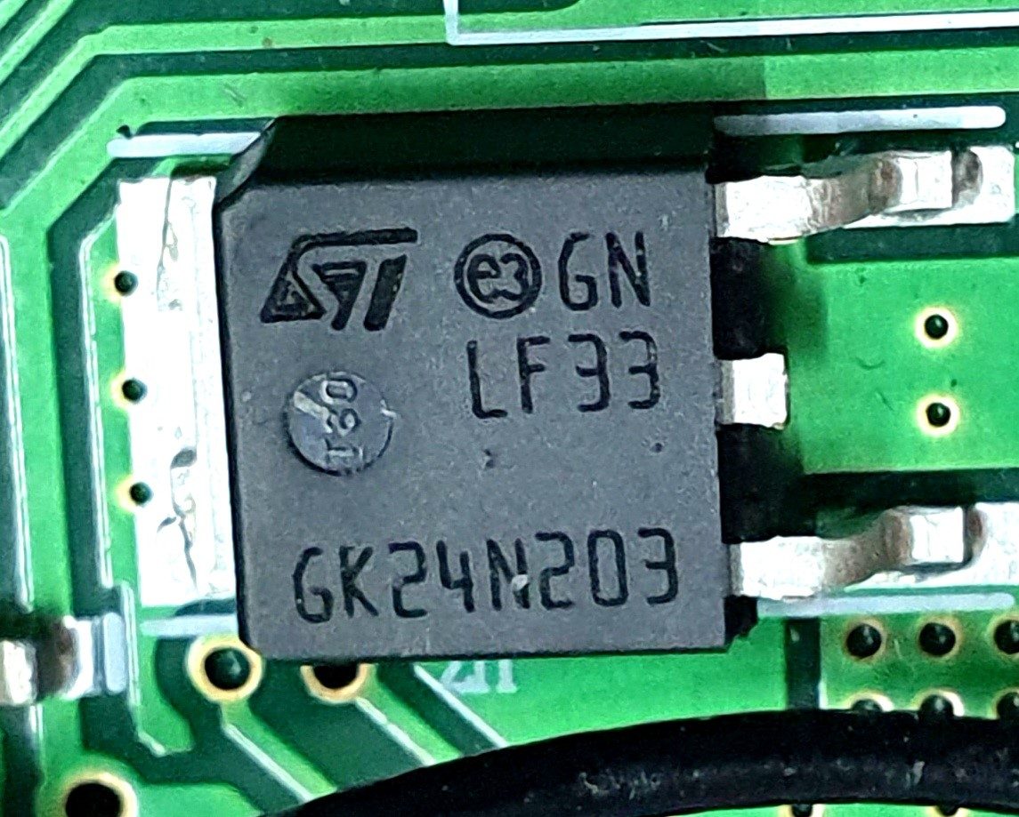Voltage regulator, marked LF33