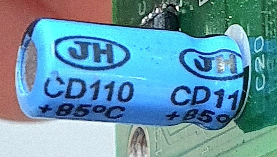 Electrolytic capacitor, marked 50V 1µF