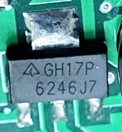 Voltage regulator, marked GH17P