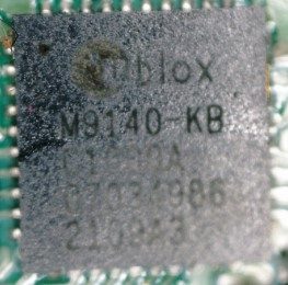 Microcircuit, marked GNSS u-blox UBX-M9140-KB