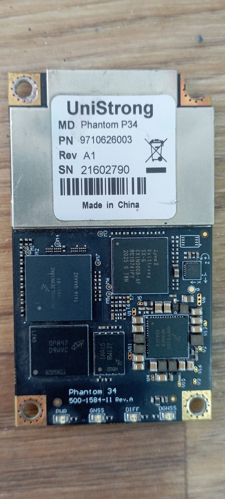 Hemisphere Phantom P34 OEM 10Hz RTK board. High-precision GNSS board module GPS receiver, marked L1 L2 L5 BDs Glonass Galileo Unistrong