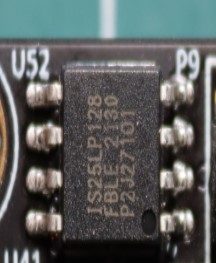 Flash memory 128 MB, marked IS25LP128 FBLE 2130 P2J27101