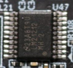 Voltage regulator with frequency synchronisation, marked 23A6T9U LM21212 MH-2