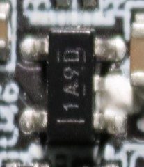 Current monitoring sensor amplifier, marked 1A9D Назва: INA180