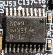 8-bit bidirectional voltage translator, marked YE08 15KG4 CKJN Назва: TXB0108PW