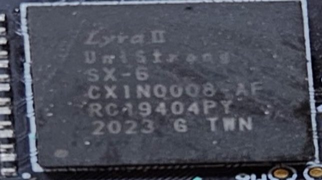 Satellite signal processing processor BeiDou-3, marked Lyra II UniStrong SX-6 CXIN0008-AF RC19404PY 2023 G TWN