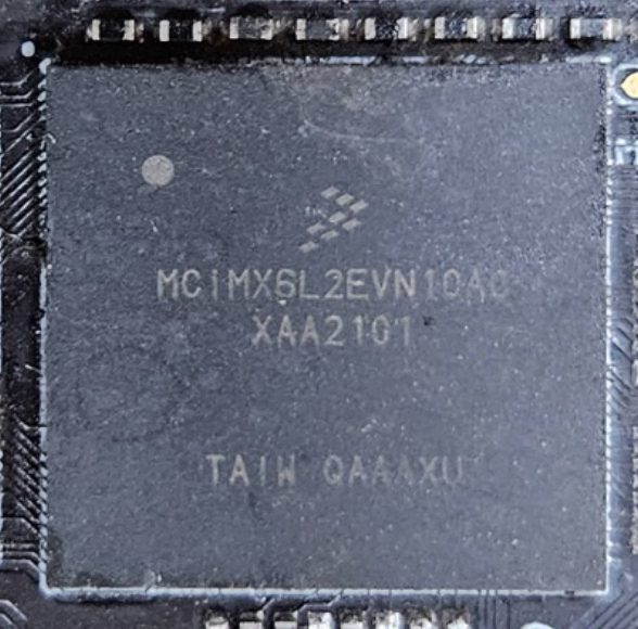 ARM processor, marked MCIMX6L2EVN10AC XAA2101 TAIW QAAAXU