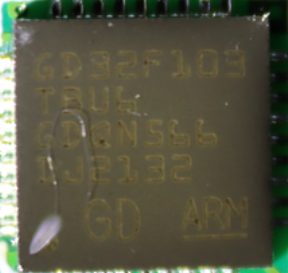 Microcontroller, marked GD32F103 GD32F103 TBU6 GDQN566 DJ2132 GD ARM