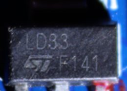 LD1117AS33TR Voltage regulator 3.3V, marked LD33 F141