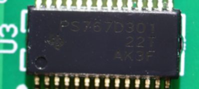 Voltage regulator with two outputs, marked PS767D301 22T AK3F