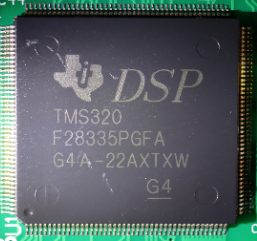 A 32-bit real-time microcontroller for signal processing, marked DSP TMS320 F28335PGFA G4A-22AXTXW G4