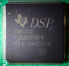 A 32-bit real-time microcontroller for signal processing, marked DSP TMS320 F28335PGFA G4A-2AACOTW G4