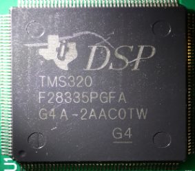 A 32-bit real-time microcontroller for signal processing, marked DSP TMS320 F28335PGFA G4A-2AACOTW G4