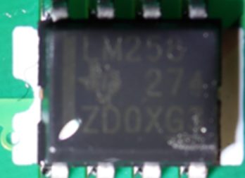 Secondary operational supporter, marked LM258 274 ZD0XG3