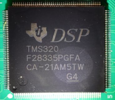 A 32-bit real-time microcontroller for signal processing, marked DSP TMS320 F28335PGFA CA-21AM5TW G4