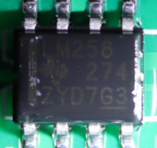 Dual operational amplifier, marked LM258 274 ZYD7 G3
