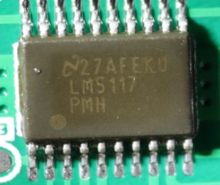 LM5117 Step-down voltage converter, marked 27AFEKU LM5117 PMH