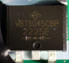 Diode, marked VBT3045CBP 2225E
