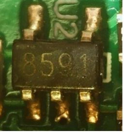 GS859X operational amplifier, marked 8591