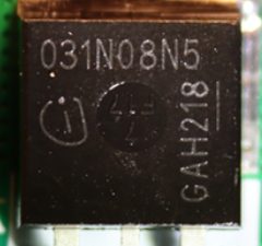 N-channel MOSFET 80V 120A Case type: D²PAK, marked 031N08N5 GAH218
