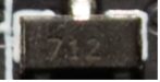 TVS diode SM712, marked 712