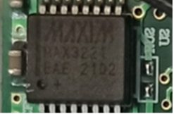 RS-232 line driver and receiver, marked MAX3221 EAE 2102