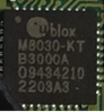 NEO-M8N GNSS module, marked M8030-KT B3000A 09434210 2203A3