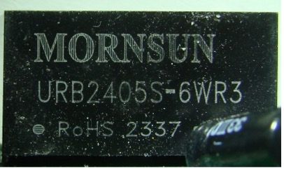 DC/DC converter, marked URB2405S-6WR3 RoHS 2337