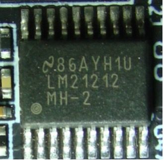 Synchronous buck regulator, marked 86AYH1U LM2 12 12 MH–2