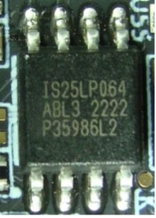 Flash memory, marked IS25LP064 ABL3 2222 P35986L2