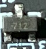 Asymmetric protection diode, marked SM712