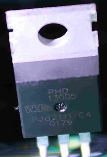 NPN power transistor with an integrated diode, marked PHD 13005 PJd2111 C4 0179