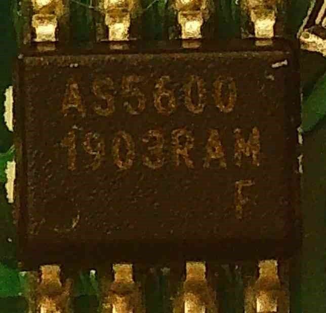 Non-contact magnetic angle sensor with I2C interface, marked AS5600 1903RAM F