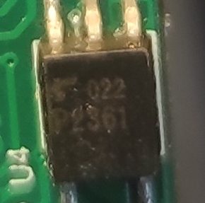 High-speed optocoupler, marked TLP2361 022 P2361