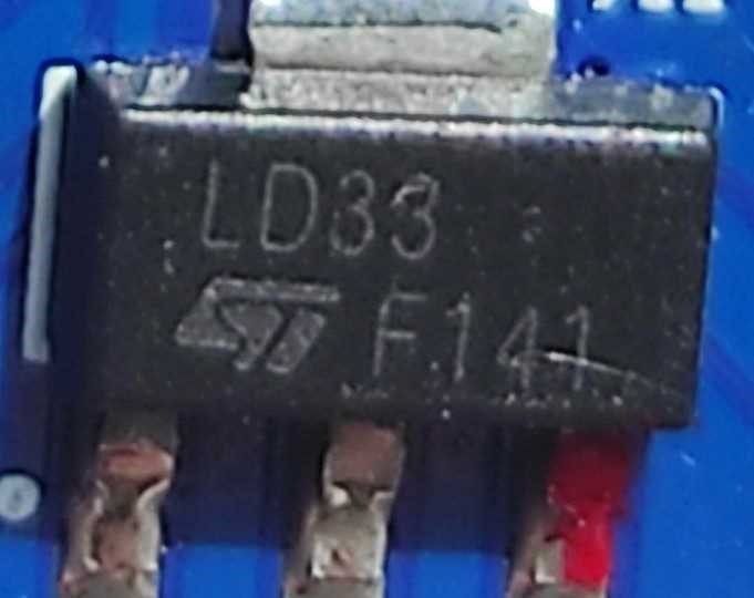 Voltage regulator, marked LD1117AS33TR LD33 F141