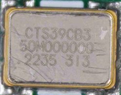 Quartz generator 50MHz, marked CTS39CB3 50M000000 2235 3I3