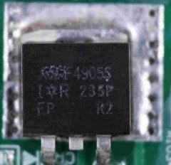 P-channel MOSFET, marked AUIRF4905S 235P FP R2
