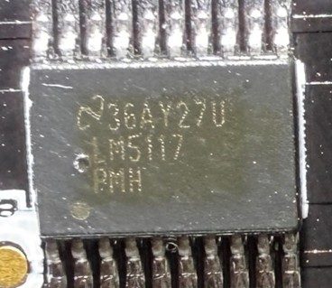 Step-down voltage converter, marked 36AY27U LM5117 PMH