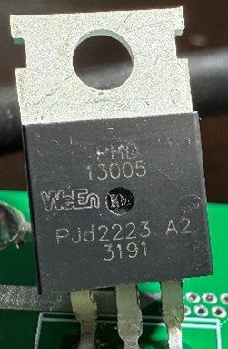 NPN power transistor with an integrated diode, marked PHD 13005 PJD2223 A2 3191