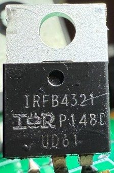 N-channel MOSFET, marked IRFB4321 P148D UQ61