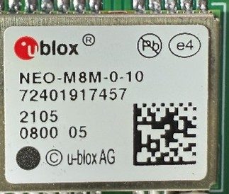 GNSS module, marked NEO-M8M-0-10 7240197457 2105 0800 05
