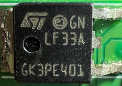 Voltage regulator, marked GN LF33A GK3PE401