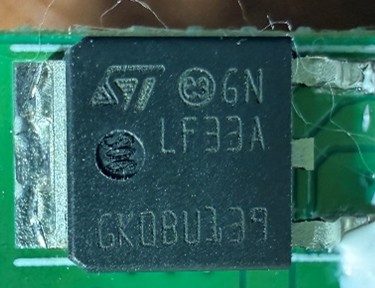 Voltage regulator, marked GN LF33A GK0BU139