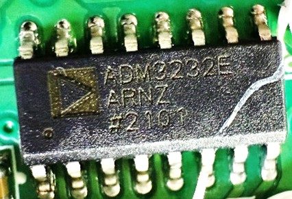 RS-232 Line Driver, marked ADM3232E ARNZ #2101