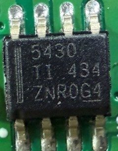 Step-down converter, marked TPS5430 5430 TI 434 ZNR0G4