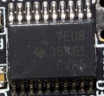 TXB0108 8-Bit bidirectional voltage-level translator, marked YE08 35K G4 CVF5